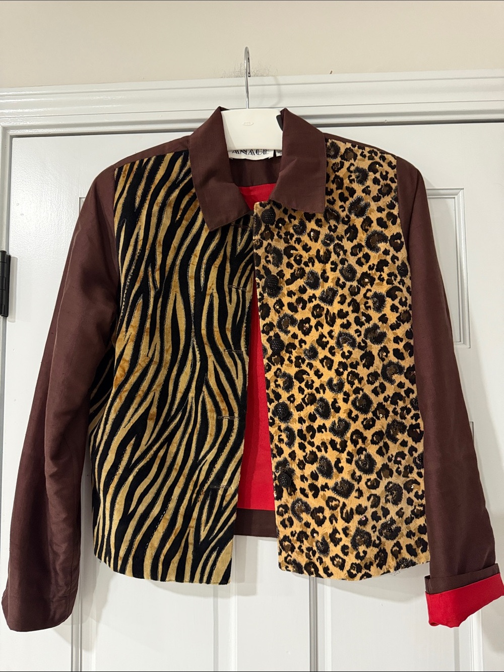 Vintage Anage Silk Animal Print Gorgeous Women's Jacket S